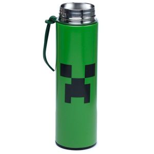 Minecraft fém kulacs, termosz digitális hőmérővel 450ml – Creeper