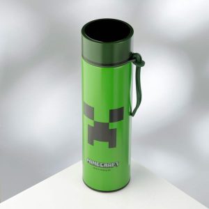 Minecraft fém kulacs, termosz digitális hőmérővel 450ml – Creeper