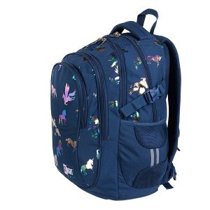 St. Right iskolatáska, hátizsák 4 rekeszes SZETT 43 cm – Holo Unicorn